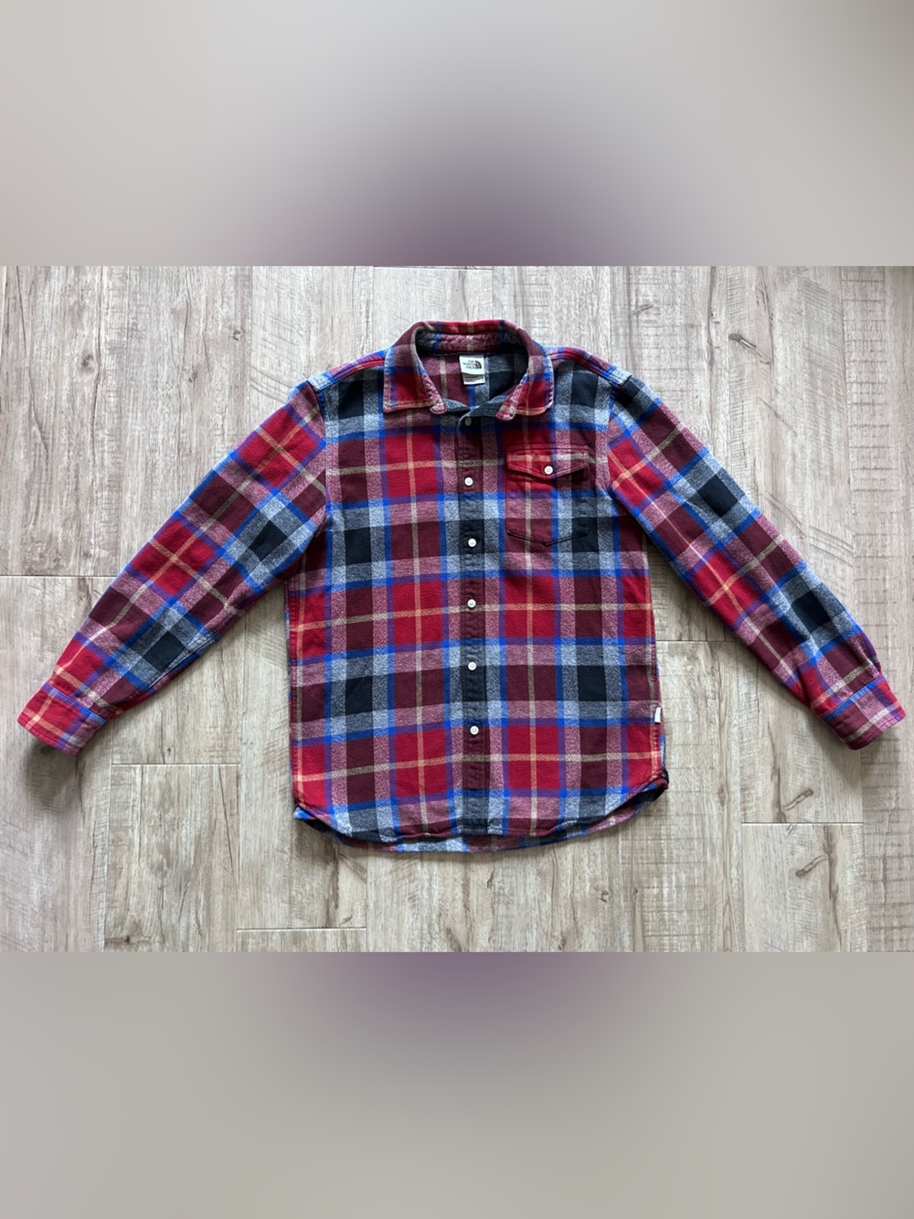 The North Face Men's cotton flannel Plaid Button-Up Shirt country western cowboy